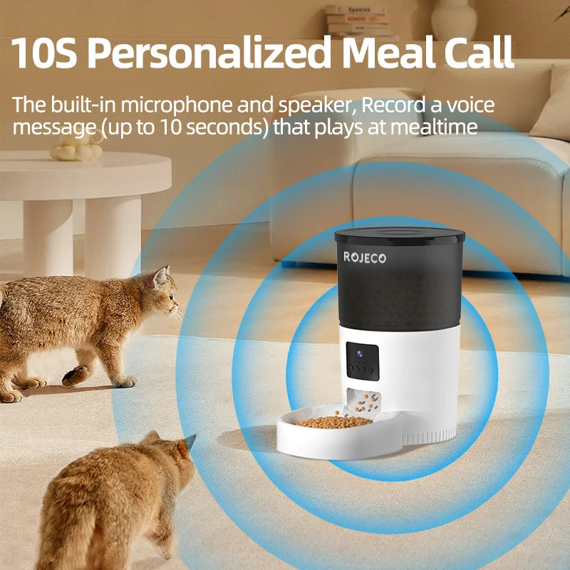 ROJECO Smart Wi-Fi Pet Feeder with HD Camera