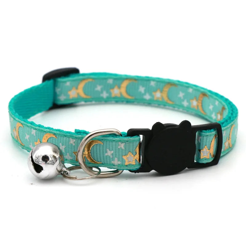 Celestial Quick-Release Cat Collar with Bell