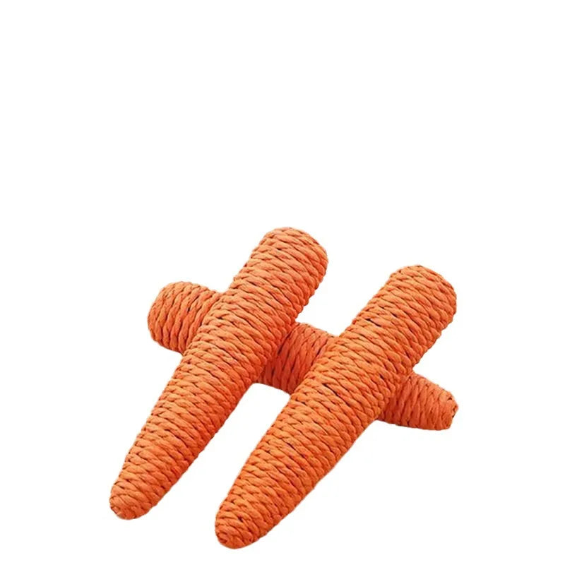 Squeaky Plush Carrot Cat Toy