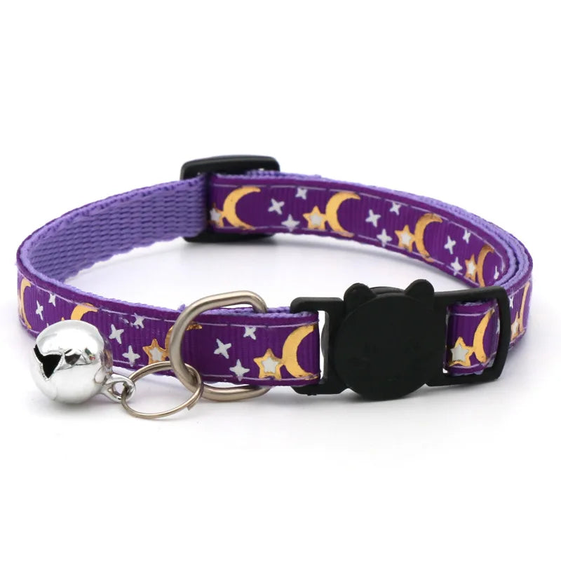 Celestial Quick-Release Cat Collar with Bell