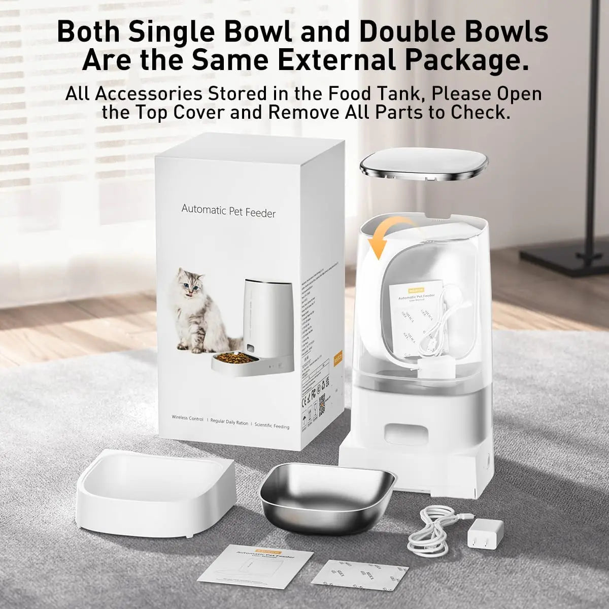 ROJECO Smart Wi-Fi Automatic Pet Feeder