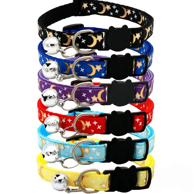 Celestial Quick-Release Cat Collar with Bell