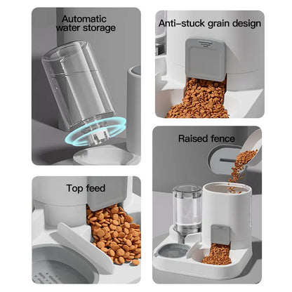 2-in-1 Automatic Gravity Pet Feeder & Waterer